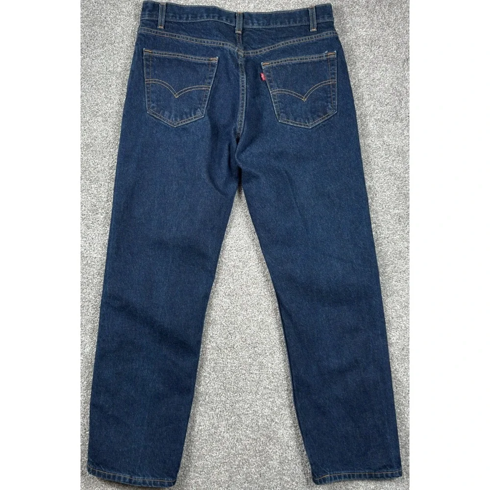 Vintage 2001 Levi's 505 Jeans 36x30 Made USA Y2K Dark Wash Denim